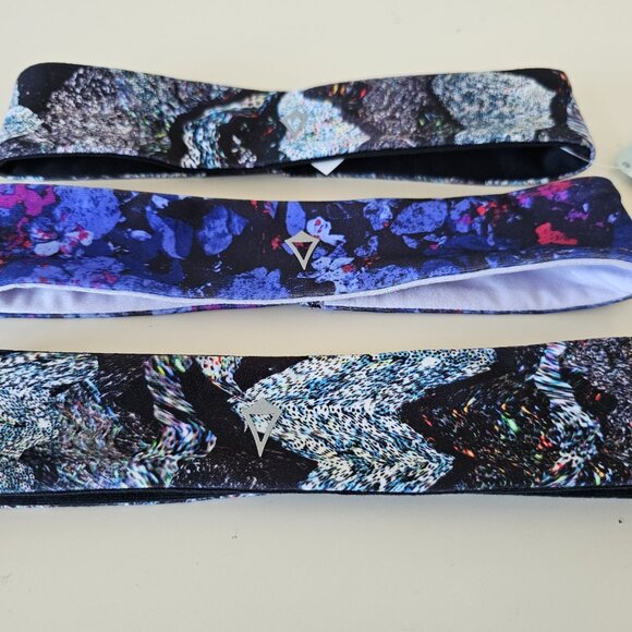 3 x NWT IVIVVA by LULULEMON Multi Color Back 2 Back Reversible Headband OS - Picture 3 of 6